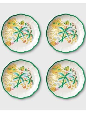 Roller Rabbit x Target 4pc Vacation Melamine Salad Plates Yellow Green